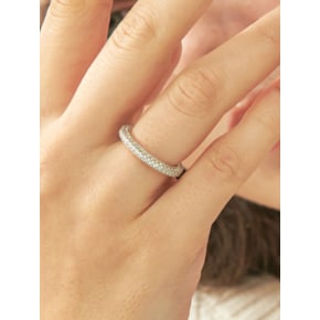 Volume Pave Setting Silver Ring Ir204 [Silver]