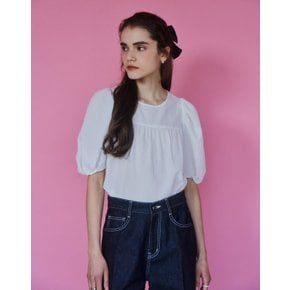 [인플루언서착용/Puff Sleeve Blouse _WHITE EPSH3E009WT