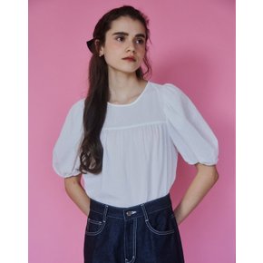 [인플루언서착용/Puff Sleeve Blouse _WHITE EPSH3E009WT