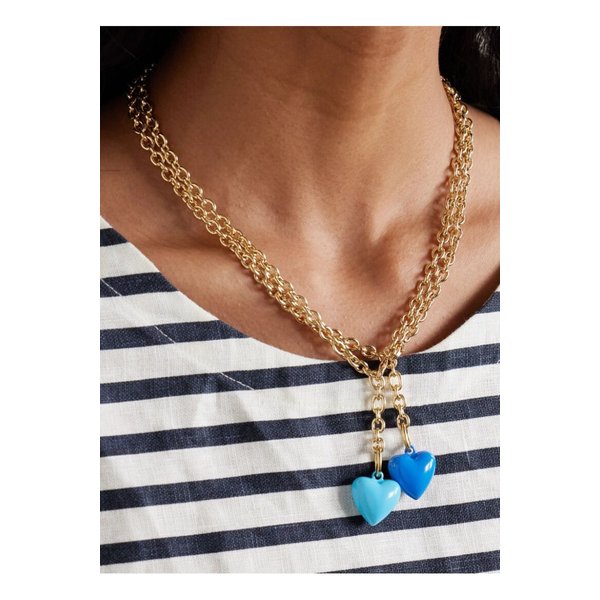 록산느 애슐린 더 미니 해피 골드톤 에나멜 네크리스 2p 세트 46376663162892652