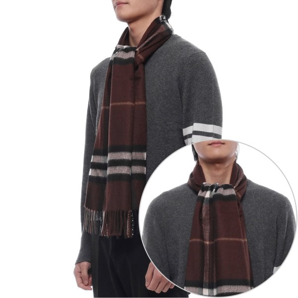 [부산점] 25FW 남성 체크 캐시미어 머플러 (8112638 TREACLE BROWN M 25F)