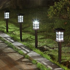 태양광 LED 미니 사각형 정원등 2p, 주광색