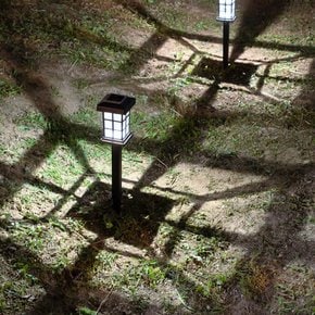 태양광 LED 미니 사각형 정원등 2p, 주광색