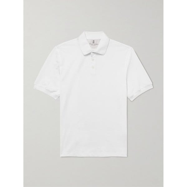 브루넬로쿠치넬리 슬림핏 코튼 피케 폴로 셔츠 46376663163000255