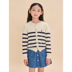 [BEANPOLE KIDS] 여아 스트라이프 플레인 카디건  아이보리 (BI475AG010)