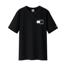 남성 타미진스 트위스트 로고 반팔 티셔츠 블랙 DM0DM14015-BDS