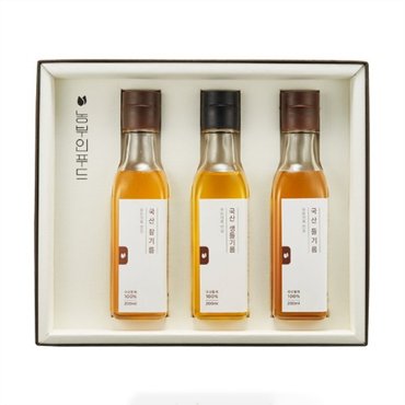  농부인 실속 3종 참기름 선물세트 (참기름200ml+생들기름200ml+들기름200ml)