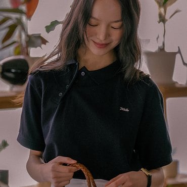 틸아이다이 Unbalanced collar button t-shirt TISU01TS15_Navy