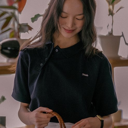 틸아이다이 Unbalanced collar button t-shirt TISU01TS15_Navy