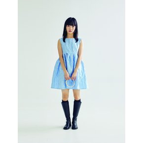 JACQUARD MINI DRESS - SKY