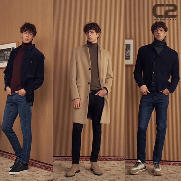 C2 남성 윈터 브러쉬 웜 진 3종