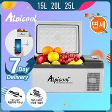 차량용냉장고 Alpicool 알피쿨 15L/20L/25L K25  미니냉장고 냉장고 캠핑 소형 냉동고 12V 압축기 휴대용