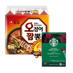 스타벅스 다크로스트 아메리카노1.1g 10개입X10박스 +농심 오징어짬뽕 20봉