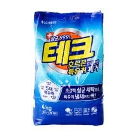 LG생건 테크 호르몬 특유취 분말세제 겸용 4KG 1개