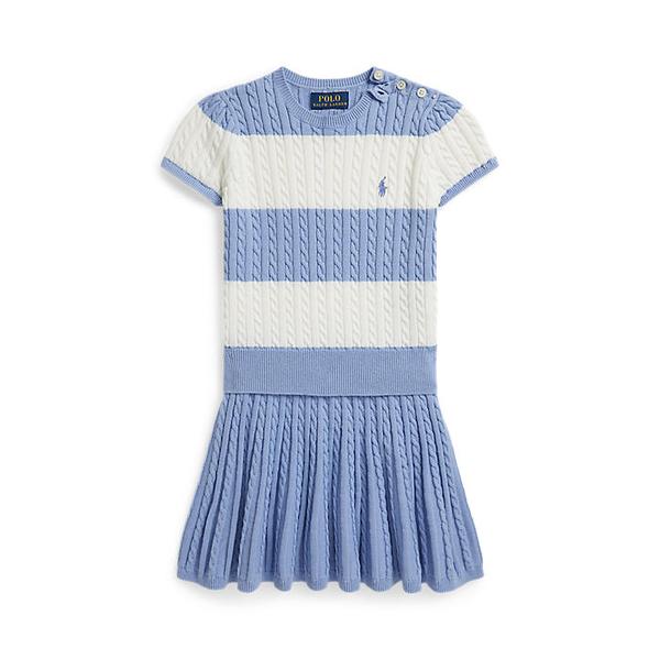 폴로 키즈 여아 2-6세 미니 케이블 코튼 스웨터 앤 스커트(CWPO2STR2U20032999)