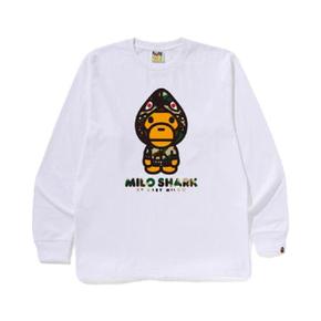 퍼스트 카모 마일로 샤크 FZH 롱슬리브 티셔츠 화이트 옐로우