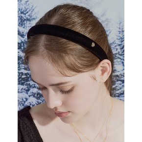 memory heart velvet hairband_black