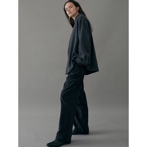 Tencel Two Tuck Wide Pants / Black