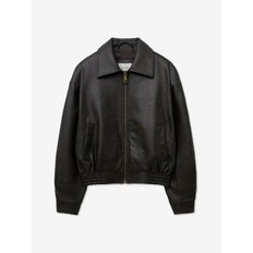 OVER-FIT SINGLE LEATHER BLOUSON_BROWN