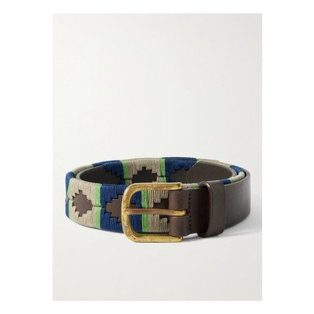SID MASHBURN 시드 매쉬번 자수 가죽 벨트 3cm 그린 46376663162881543