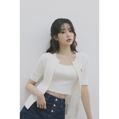 타미진스 [장원영PICK] 여성 서머 케이블 가디건 T32F1KCD05TWT2 TOMMY JEANS