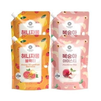 텐바이텐 복숭아아이스티 1L x 2개 + 허니자몽블랙티 1L x 2개