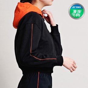 테니스 크롭 후드 티셔츠 여성용 블랙 245TL007F