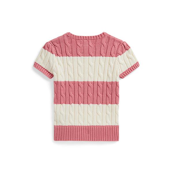 폴로 키즈 여아 2-6세 스트라이프 케이블 니트 코튼 스웨터(CWPOSWER6820592650)