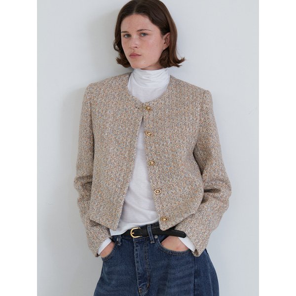 mix tweed jacket_beige