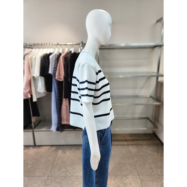 [여주점] [나이스클랍] 스트라이프 반소매 니트 가디건  A262PWK429