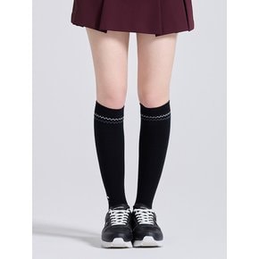 여성 체커보드 디테일 2WAY 니삭스 블랙