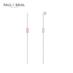 PYBE0074 바게트 블링 귀걸이 (PINK)