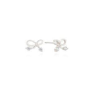 cherry ribbon cubic earring