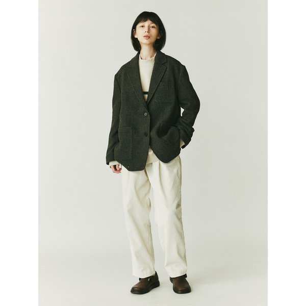 코듀로이 루즈핏 이밴드 팬츠 아이보리