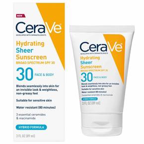 세라비 하이드레이팅 시어 선크림 SPF30 Cerave Sunscreen 3oz(89ml)