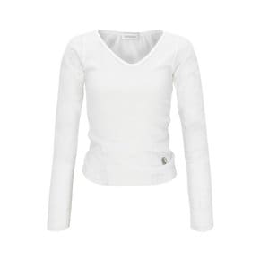 V NECK SLIM KNIT-IVORY