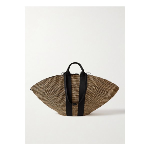 무뉴 소피 맥시 웨빙 트리밍 스트라이프 스트로 토트 브라운 46376663162878896