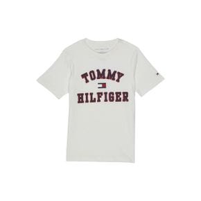 키즈 타미힐피거 바시티 Tommy 숏슬리브 반팔 그래픽 티셔츠 - Snow 화이트 7275752