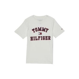 타미힐피거 키즈 타미힐피거 바시티 Tommy 숏슬리브 반팔 그래픽 티셔츠 - Snow 화이트 7275752