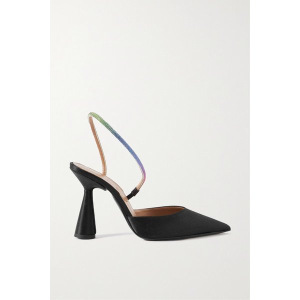 다코리 새턴 크리스털 장식 새틴 슬링 백 펌프스 블랙 1647597288867608