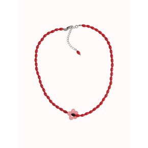 Red & Flower Necklace