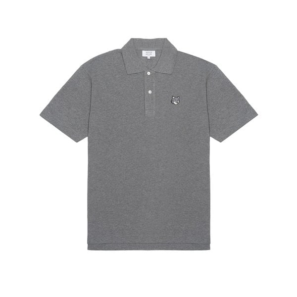 메종키츠네 남성 폭스헤드 컴포트 폴로 티셔츠 미디엄 그레이 PM00210KP0001-H131