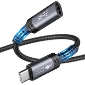 USB3.2 Gen2 10G 100W C타입 연장 고속충전 케이블 1m WU7179-1M 나일론 C to C WU7179-1M 코드웨