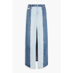 Georgia two-tone denim maxi skirt 블루 1647597349347252