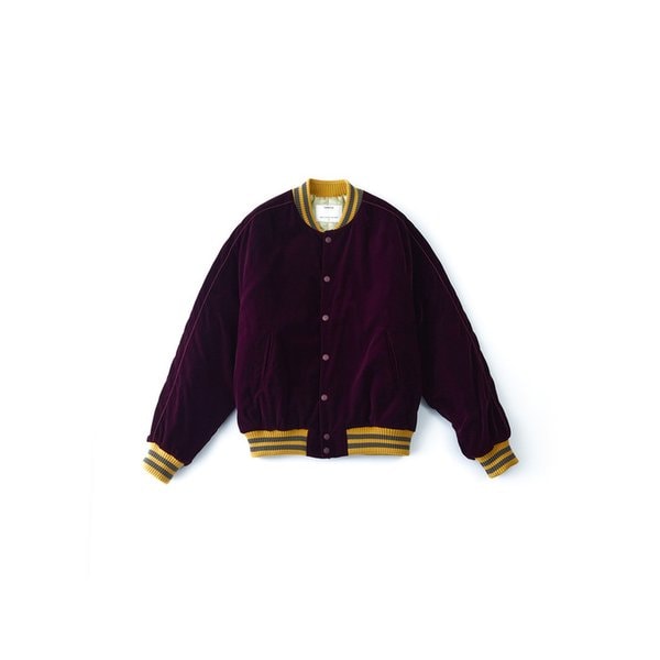 Velvet Varsity Jacket Burgundy