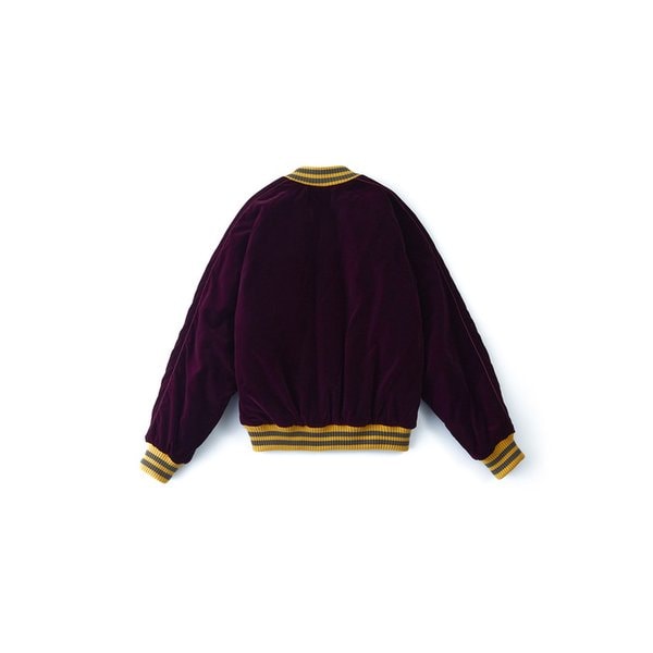 Velvet Varsity Jacket Burgundy