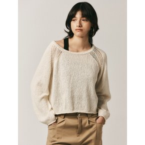 AR_Loose punching knit top