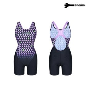 여성 골지 X백 2부 반신수영복 블랙 RN-LS2F866-BK_CA