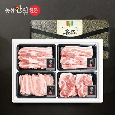 굿커머스 [농협안심한돈] 으뜸선물세트 2호 1.2kg (삼겹300,삼겹300,목살300,항정살300)