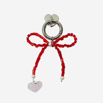 텐바이텐 [키링앤톡]Red Ribbon Beads Keyring&Tok